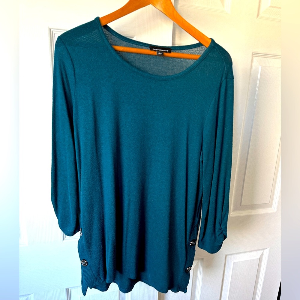 Teal / Turquoise / Blue Fortune & Ivy Sweater — L
